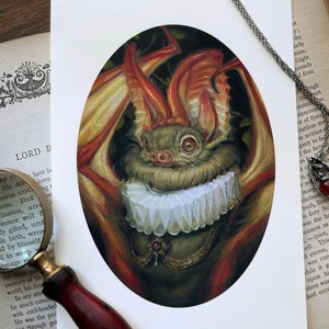 Lord Townsend Fancy Bat Illustrated Art Print