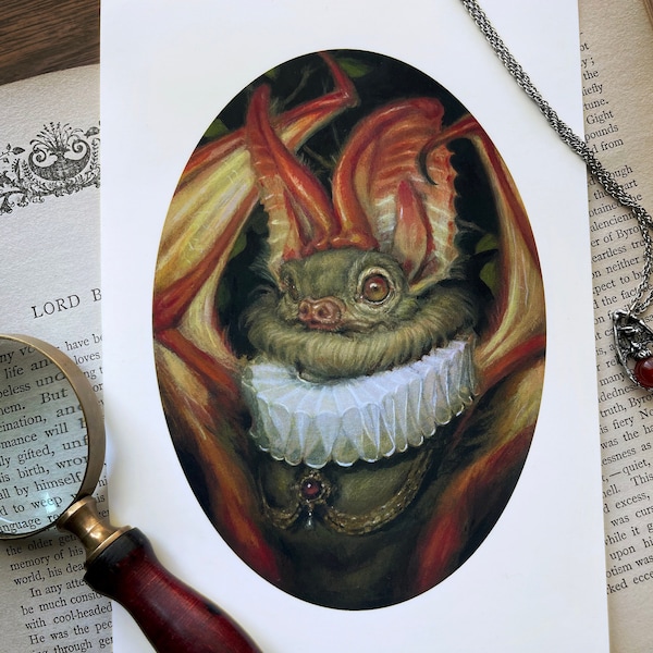 Lord Townsend Fancy Bat Illustrated Art Print