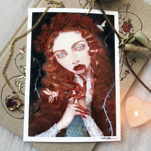 Blood and Honey Vampire Illustrated Art Print