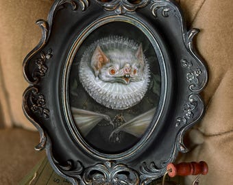 Fancy Vampire Bat Illustrated Art Print
