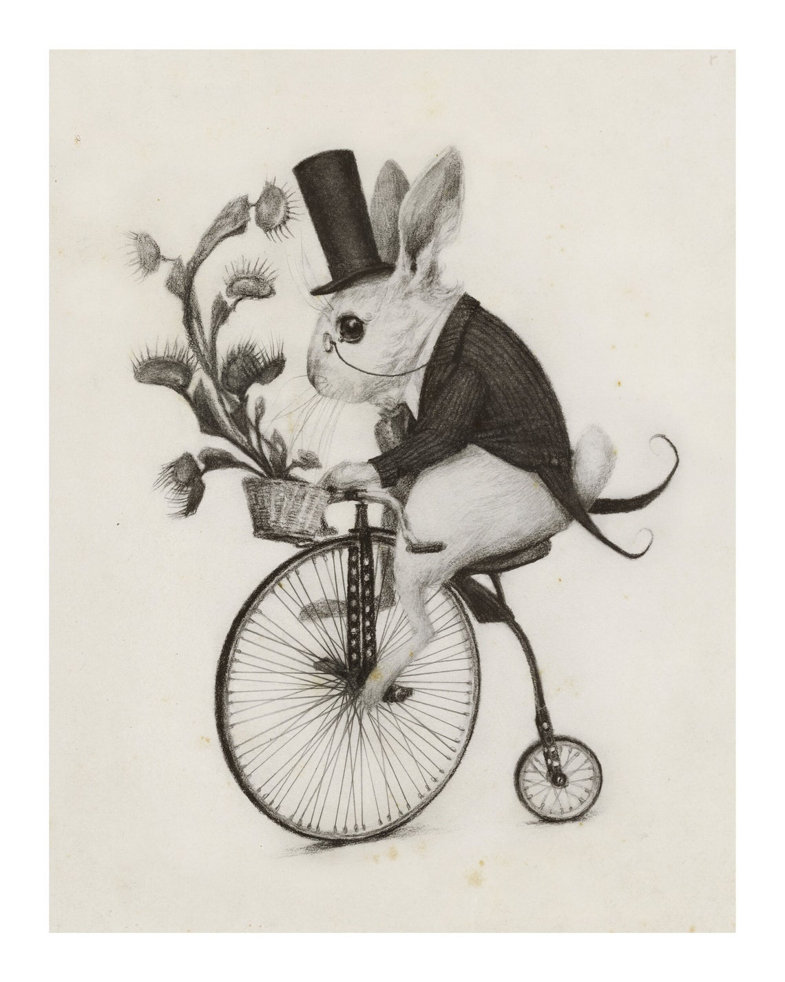 Delivery Rabbit Illustrated Art Print - Etsy