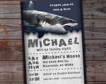 shark invitation etsy