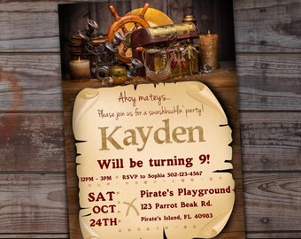 pirate invitations etsy