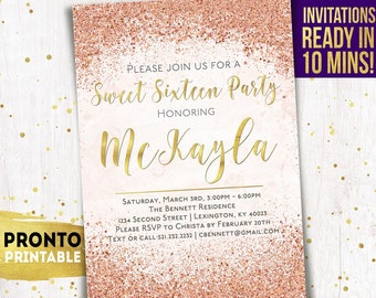 sweet 16 invitation etsy