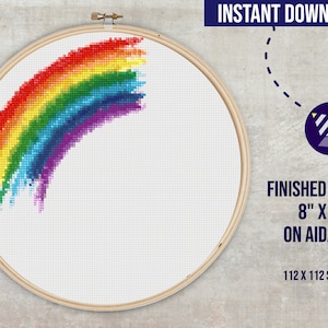 Watercolor Rainbow Cross Stitch Pattern