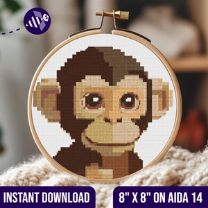Cute Monkey Cross Stitch Pattern