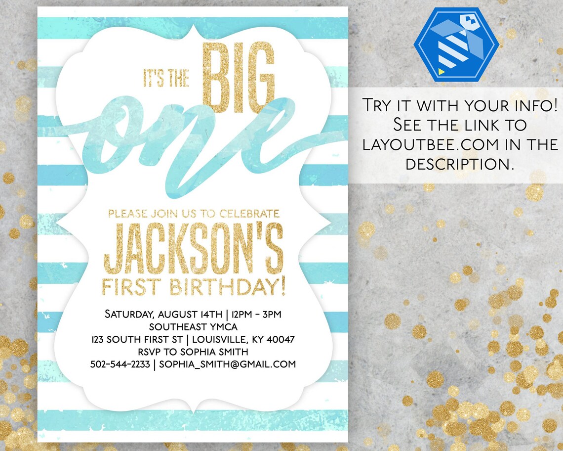 1st Birthday Invitations Boy First Birthday Invitation Boy Etsy