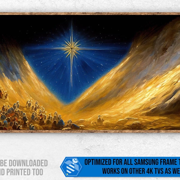 Samsung Frame TV Art, Star of Bethlehem, Perfect for Christmas - One of a Kind Artwork, 4K TV Art, Oil Painting, Christmas Star