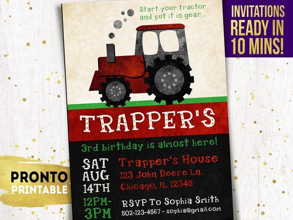 Invitation Danniversaire De Tracteur Tracteur Invitations Etsy Invitation Danniversaire De Tracteur Tracteur Invitations Etsy