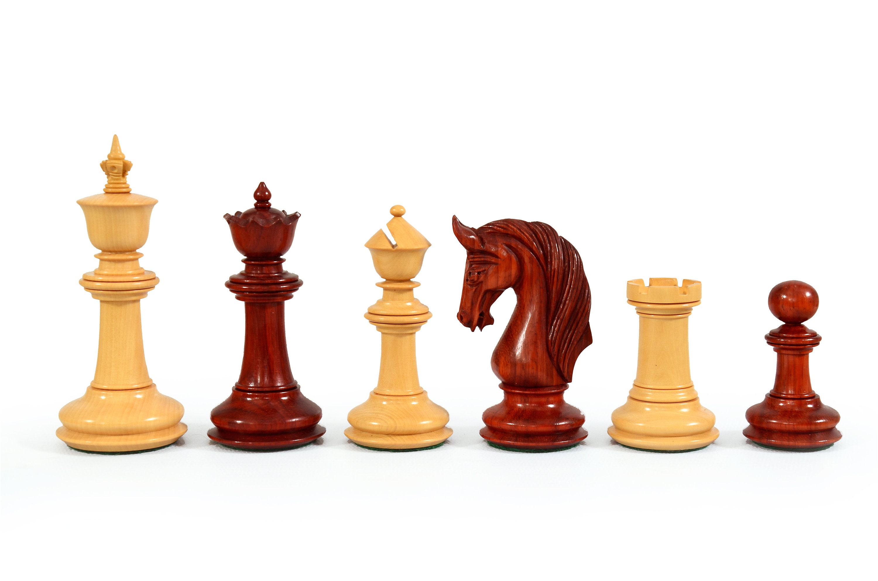 4.5 Luxury Staunton Padauk wood & Boxwood Chess Pieces Blackburn Joseph...