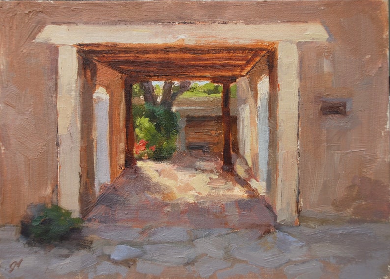 Casa San Ysidro ORIGINAL OIL Painting, New Mexico Corrales, Adobe House