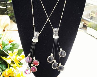 CATENINA in ACCIAIO and pendant in MARCASITE