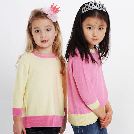 Cashmere cotton Split At The Back Sweater Yellow