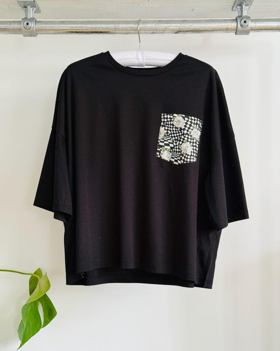 Relaxed Fit Pima Cotton T-Shirt with Liberty Print Pocket