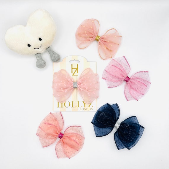 HOLLYZ Polka Dot Organza Hair Bows