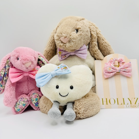 Handmade Bow Scrunchie for Jellycat Plush & Girls  Liberty Print and Cotton Hair Accessories  Gift Ready