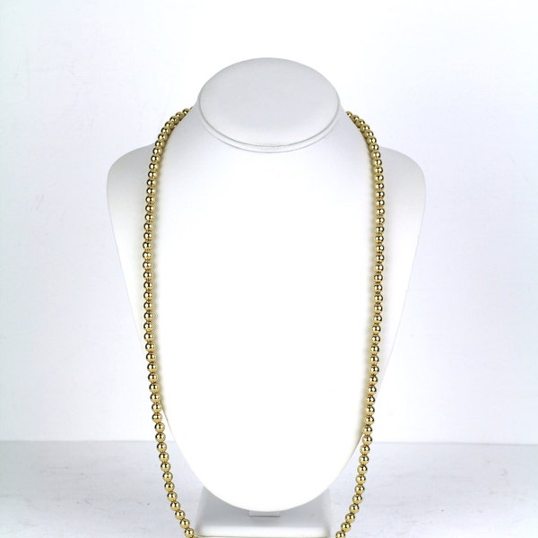 Vintage NAPIER gouden Toon kraal enkele streng ketting 30 "lang