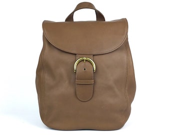 バッグ Vintage Coach Saddle Bag Tan Old Model COACH Vintage 9134 Large Tan Leather Hippie Flap Saddle