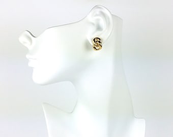 Vintage NAPIER Chain Gold Tone Metal Stud Small Earrings