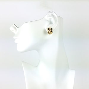 Vintage NAPIER Chain Gold Tone Metal Stud Small Earrings