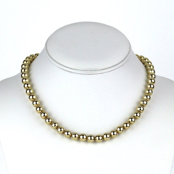 Vintage PARKLANE gouden Toon kraal enkele streng choker ketting