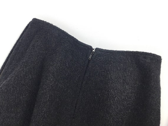 Vintage Charcoal Dark Grey Alpaca Wool Deep Round… - image 5