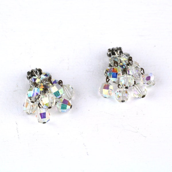 S A L E 20% korting op Vintage Aurora Borealis Dangle duidelijk glas Crystal Clip op oorbellen