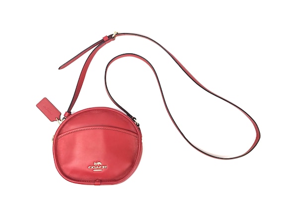 Authentic Preloved Coach Small Leather Red Purse with Gold Chain | Shopee  Malaysia