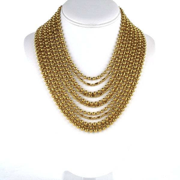 S A L E 30% uit Vintage NAPIER Gold Tone Multi Strand kralen ketting