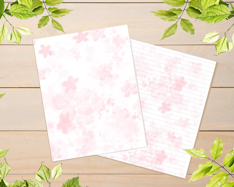Cherry Blossom Writing Paper-stationery Set-letter Paper - Etsy