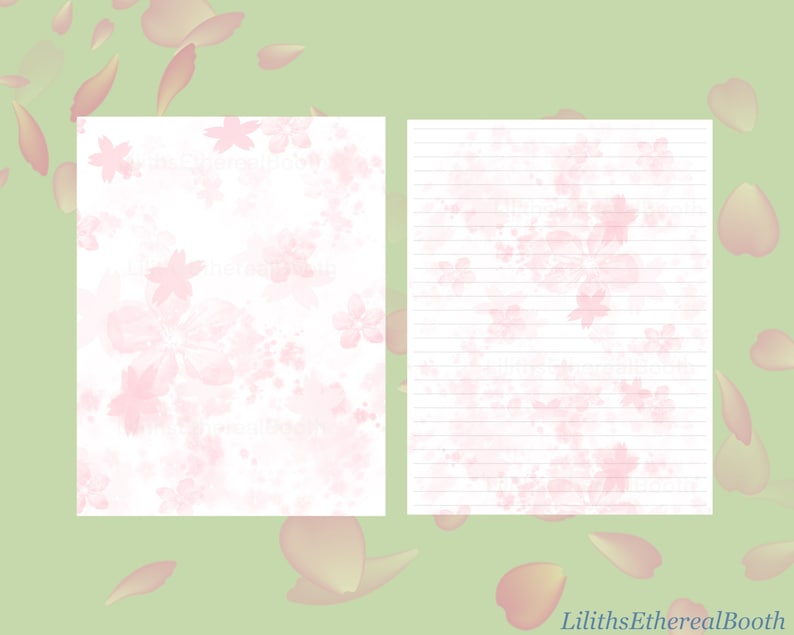 Cherry Blossom Writing Paper-stationery Set-letter Paper - Etsy