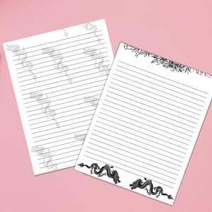 Printable Writing Paper Dragon