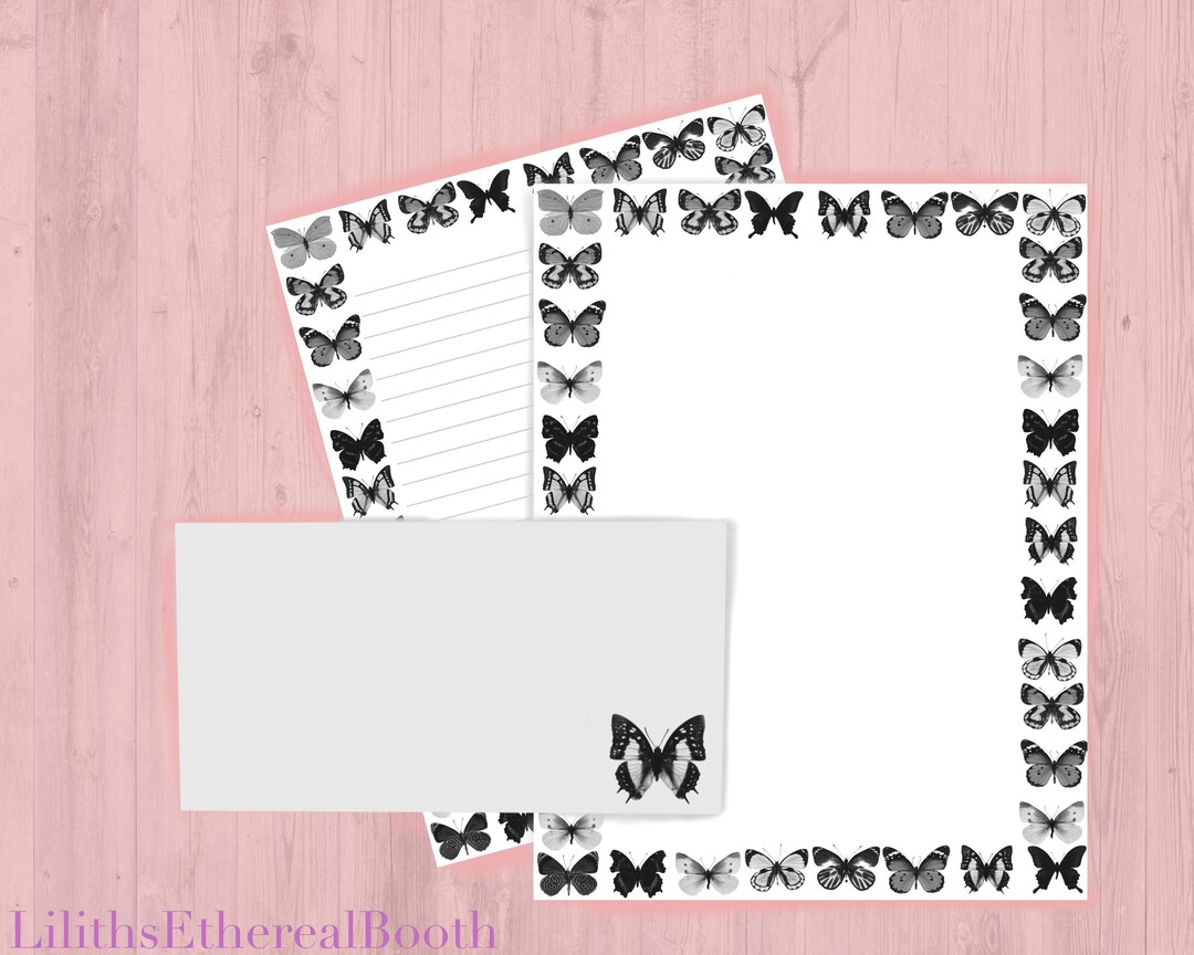 Butterfly Printable Stationery Set - Etsy