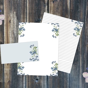 Forget Me Not Papeterie Set-Writing Paper-PenPal-Printable Papeterie Set