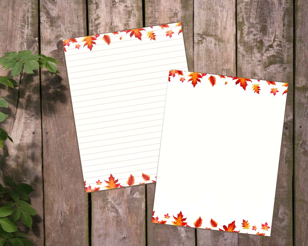 Autumn Stationery-letter Writing Set-printable Stationery Paper - Etsy