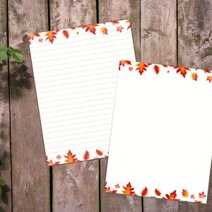 Conjunto de escrita de cartas de papelaria de outono - papel de papelaria para impressão