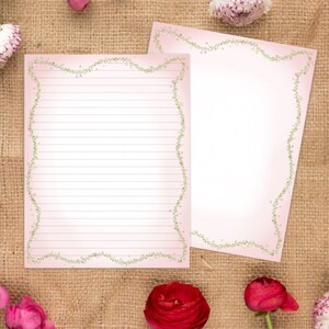 Pink Vintage Style Stationery Paper-Letter Writing- Printable Paper-Stationery