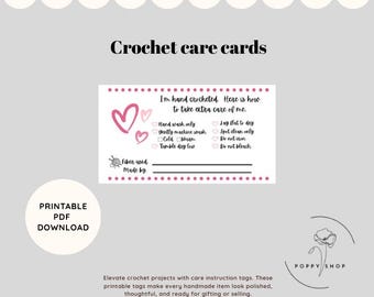 Crochet care cards - HEARTS