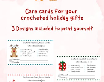 Holiday crochet care cards
