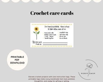 Crochet care cards - Sunflower