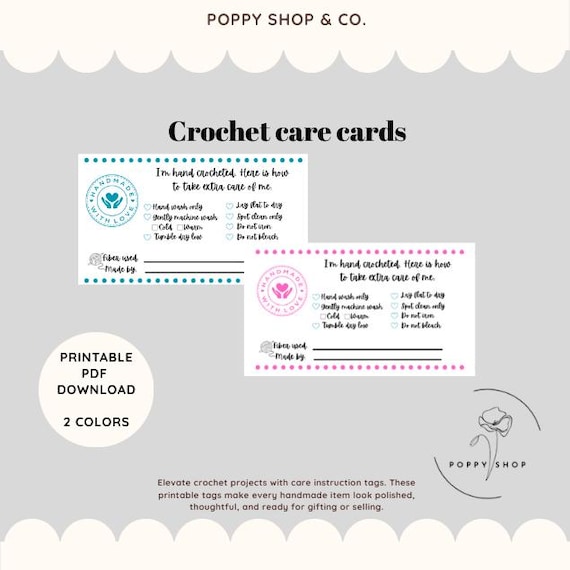 Crochet care cards