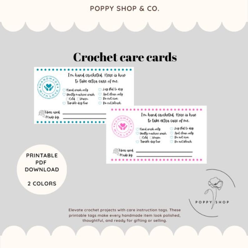 Crochet care cards image 1
