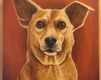 Hand-Painted Pet Portrait: Custom Acrylic Dog, Cat, Horse Memorial