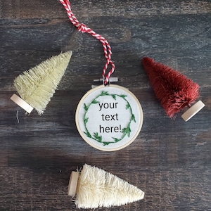 CUSTOM 3&quot; Embroidered Christmas Ornament