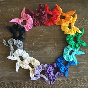 Bow Scrunchies Solid Color Basics Hair Scrunchy Hair Accessories
