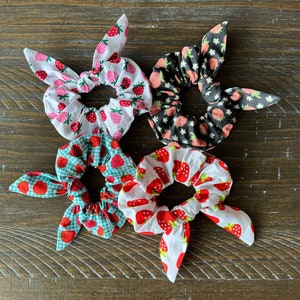 Strawberry Bow Scrunchie Collection Strawberry Scrunchies