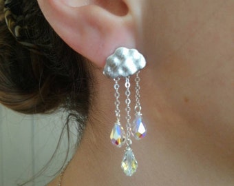 Argent Sterling 925 Perle Cristal Tree Leaf Boucles d'oreille MOTHER'S DAY BIJOUX Argent Sterling 925 Perle Cristal Tree Leaf Boucles d'oreille MOTHER'S DAY BIJOUX