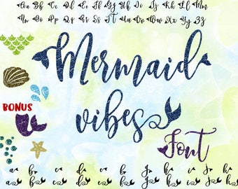 Mermaid Font Svg Etsy