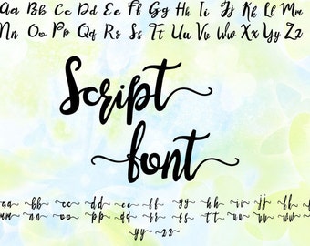 Cursive font, svg, dxf, eps, studio v3, png, cdr, file for Silhouette Cameo, Curio, cut file for cutting machines, individual letters
