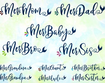 Download Mermaid Family Svg Etsy